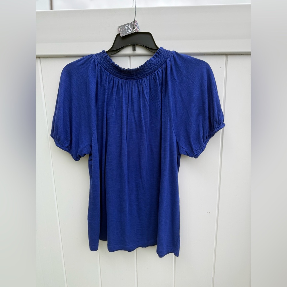 Style & Co Deep Blue (Escape Blue) Short Sleeve Blouse, Size 0X, NWT. - Picture 6 of 6